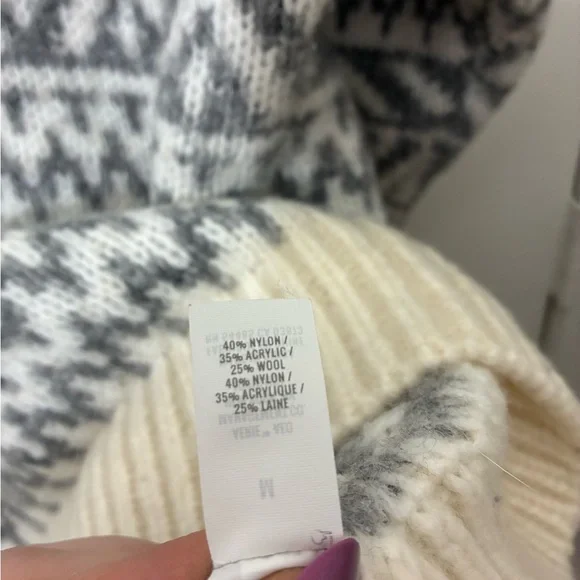 Aerie Fair Isle Oversized Chunky Knit Quarter Zip Sweater Size M - Picture 6 of 6